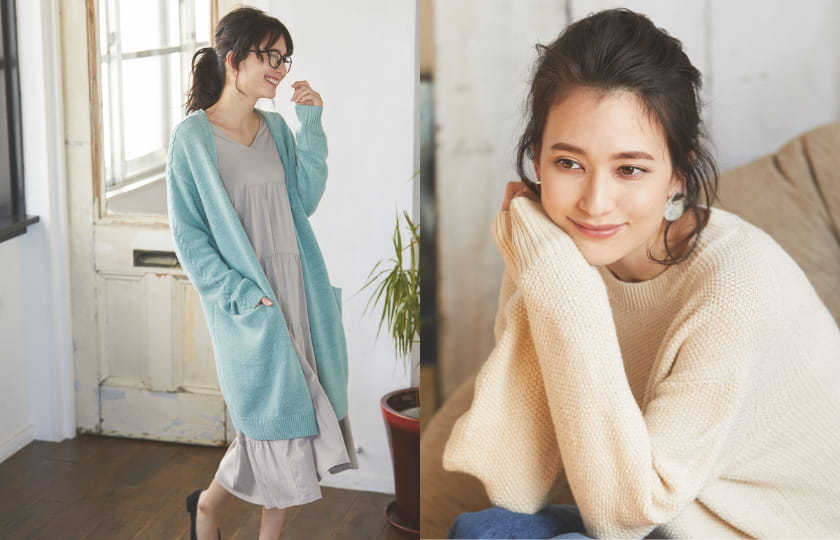 さわりたくなる やわらかくて、軽いニット