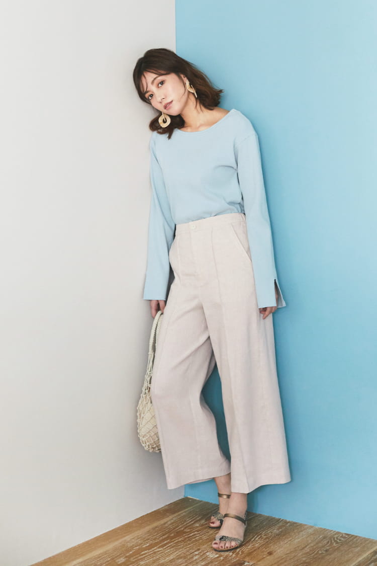 LINEN WIDE PANTS