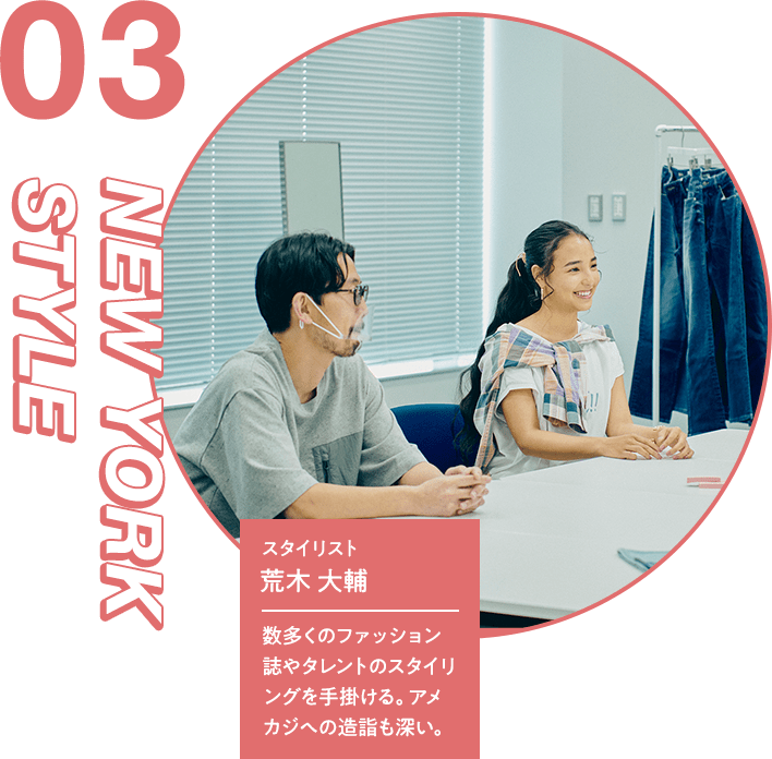 NEW YORK STYLE 03 / スタイリスト 荒木 大輔 / 数多くのファッション誌やタレントのスタイリングを手掛ける。アメカジへの造詣も深い。